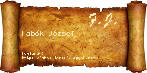 Fabók József névjegykártya